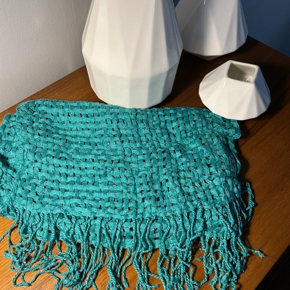 Chico's Green and Blue Knitted Scarf - Picture 2 of 3
